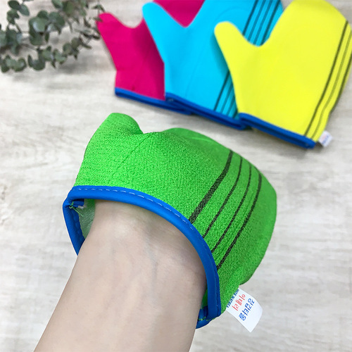 Korean elderly lady's palm-sized scrubbing glove for adults, fine sand for scrubbing, thumb scrubbing glove, bath glove, bath towel