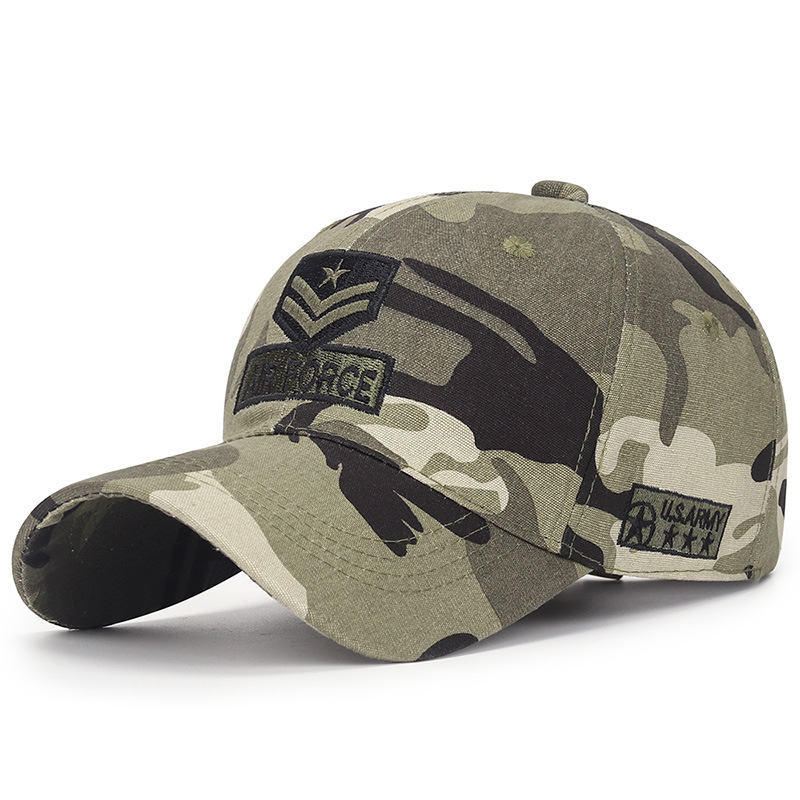 Zhenqiqi primavera y otoño nuevo sombrero para el sol al aire libre de los hombres de algodón todo partido gorra de béisbol moda camuflaje gorra enarbolada