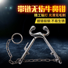 新品兽用带链牛鼻钳 镀铬牛保定器 绑定牵引器工具 牛用畜牧器械