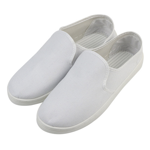 Anti-static shoes with four eyes, thickened soft bottom, breathable and clean SPU work dust-free slippers PVC four-hole white shoes 