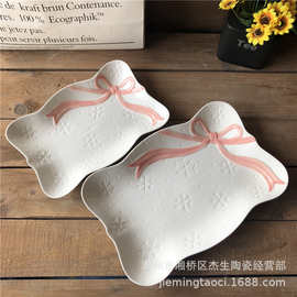 批发创意12寸陶瓷盘 家用餐厅美食摆盘 甜品蛋糕寿司水果摆盘平盘