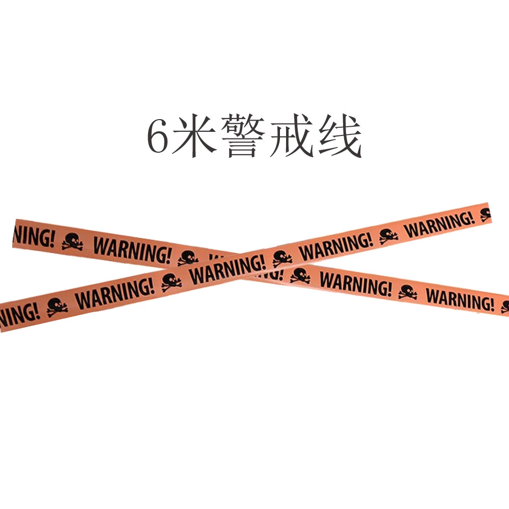 Halloween PVC hanging decorations — blood knife garland, severed hands/feet, stickers and warning tape