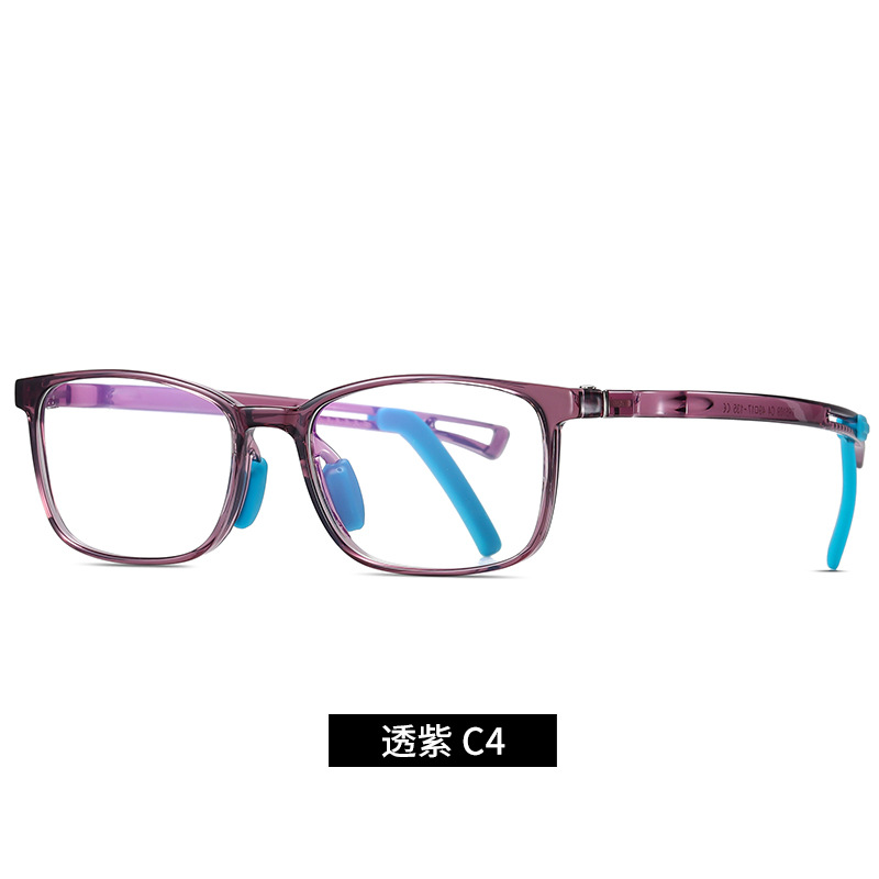 Nuevos niños anti-azul gafas de luz TR5109 niños y niñas de dos colores marco gafas lisas con cubierta de pie antideslizante ajustable