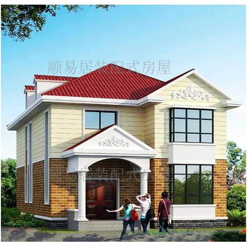 新型装配式房屋 轻钢别墅房屋 农村二层别墅住宅 可拆卸拼装房