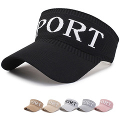 Hat women's summer trendy breathable empty top hat sun protection running sports tennis face covering cap men's peaked hat