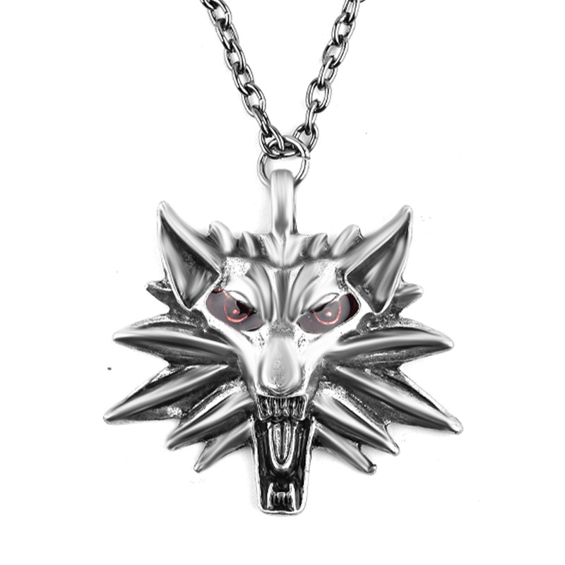 Hot Selling Games Around Witcher Sorcerer Wolf Head Men's Pendant Necklace Accessories Wholesale Nihaojewelry display picture 1