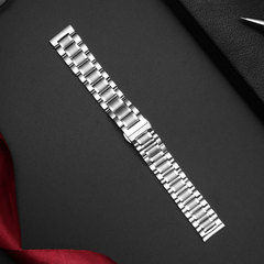 廠家批發20mm全鋼實心五珠金屬鋼錶帶雙按蝴蝶扣一件代發