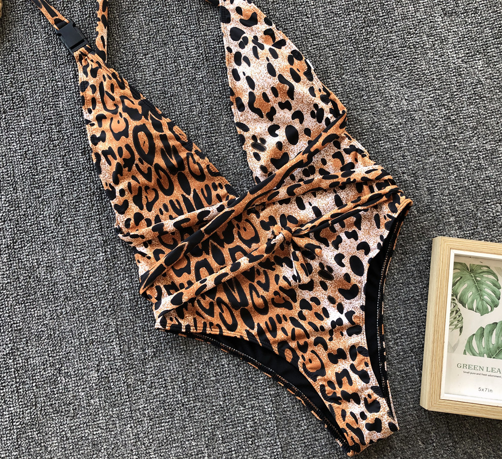 leopard print one-piece swimsuit  NSDA21246