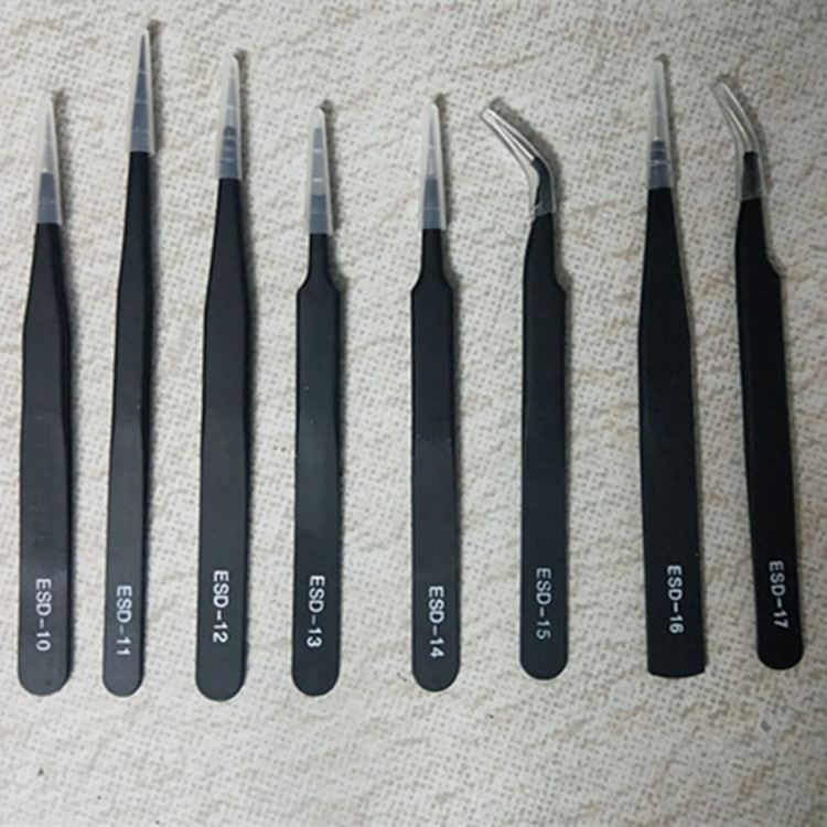 精密黑色防静电不锈钢镊子睫毛夹挑燕窝毛工具睫毛嫁接工具