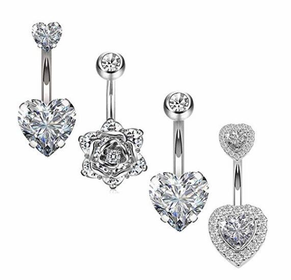 Vendita all'ingrosso online di gioielli per piercing all'ombelico in acciaio inossidabile con zircone a prezzi accessibili_voghion.com