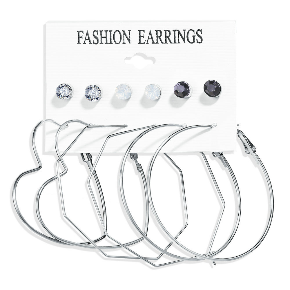 Acrylic Artificial Pearl Circle Tassel Earrings Set 6 Piece Set Hot Selling Earrings Wholesale Nihaojewelry display picture 70