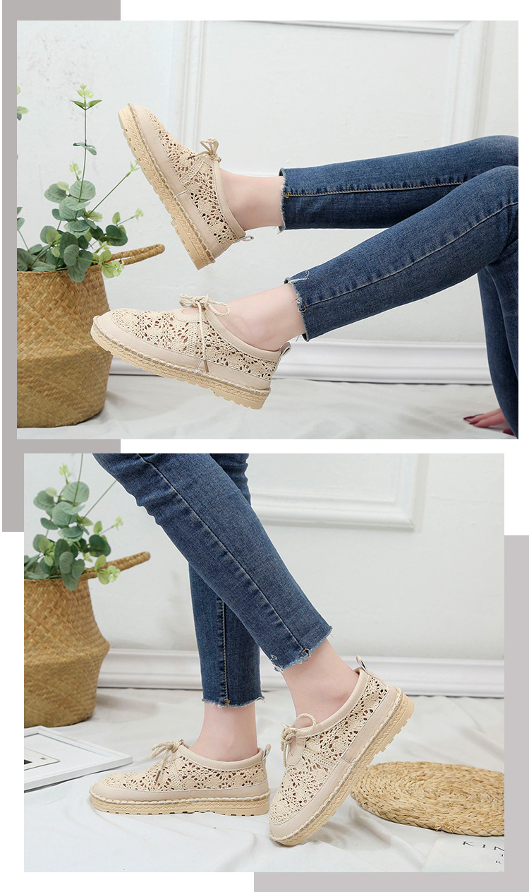 Hollow round-toe flat shoes 5