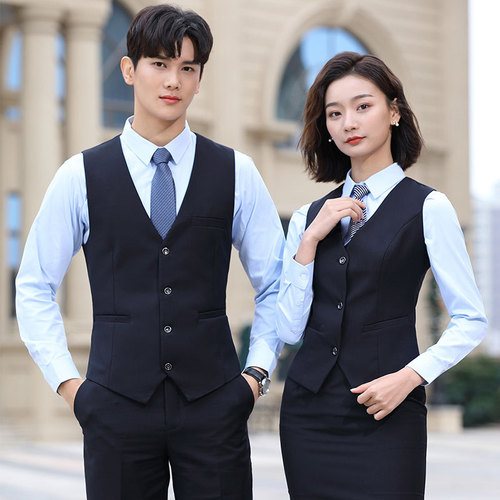 Office suit vest for men and women, formal professional suit vest set, hotel and bank workwear, business slim fit