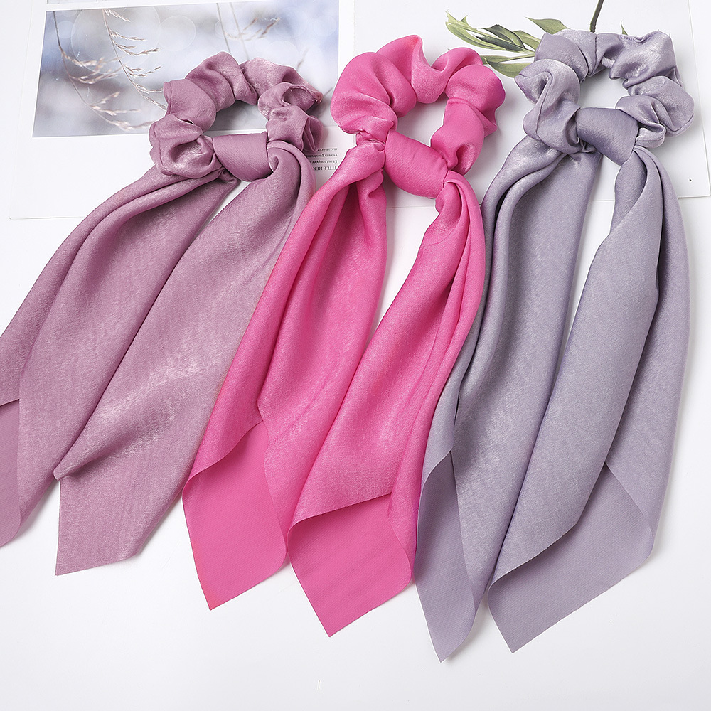 Simple Style Solid Color Cloth Pleated Hair Tie 1 Piece display picture 4