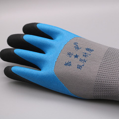 Work gloves, labor protection gloves, nylon double-layer reinforced palm, dipped rubber, wear-resistant and anti-slip, construction site use, work gloves, wholesale