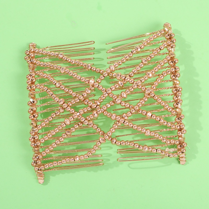 Women's Lady Flower Alloy Resin Seed Bead Insert Comb display picture 7