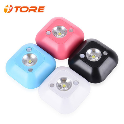 光控人体感应灯小夜灯LED双感应光控节能创意床头橱柜楼道灯55g|ru