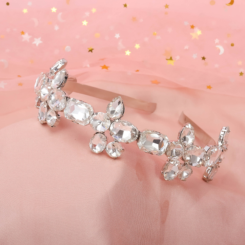 F31 the republic of korea High-end Hairdressing Simple luxury Single-row Crystal Hair hoop bride Hairdressing Hair band Headdress