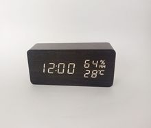 温湿度木头钟LED声控智能电子闹钟木质座钟数码钟艺术钟