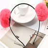 Star Star Trendy Korean Edition Rabbit Plush Double Mao Ball Board Cute Creative Creative Head buckle supply e -commerce