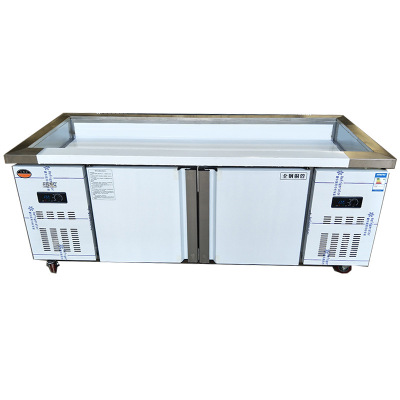 Seafood Ice station Ice table Stainless steel Seafood Display cabinet supermarket Cold storage Freezing Fresh keeping Chicken feet drumsticks Fresh cabinet