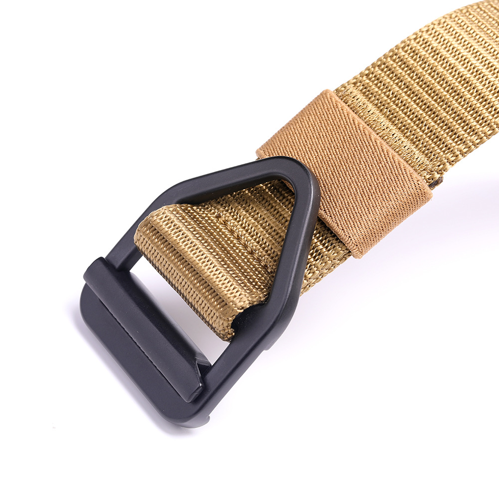 Fábrica de producción profesional de los hombres al aire libre de secado rápido bala caída cinturón de nylon puro triángulo hebilla pantalones cinturón tejido