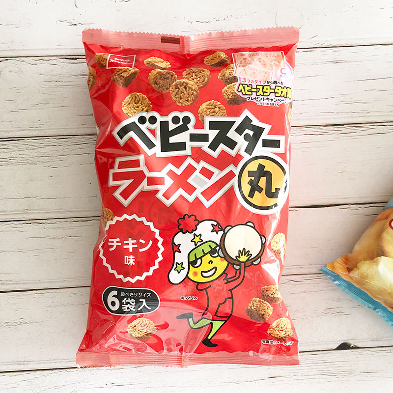 日本进口零食 童星点心面 圆形丸子干脆面 鸡肉味马铃薯味 6袋入