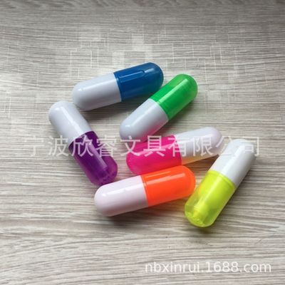 Manufactor supply Mini Creative Pills Fluorescent pen suit Fluorescent pen customization logo