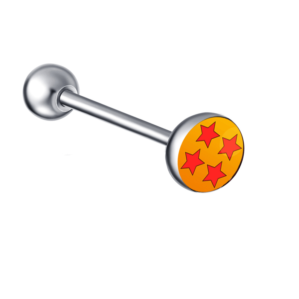 Mixed Color Pattern Stainless Steel Straight Barbell Tongue Piercing Jewelry Insect Style Ethnic detail image 13