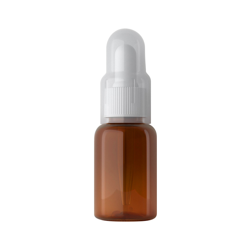 25ml botella de aceite esencial de plástico marrón botella cuentagotas tubo de leche esencia botella de líquido botella de aceite esencial