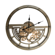 美式復古鐵藝簡約掛鍾 歐式金屬齒輪鍾表 家用客廳裝飾創意時鍾