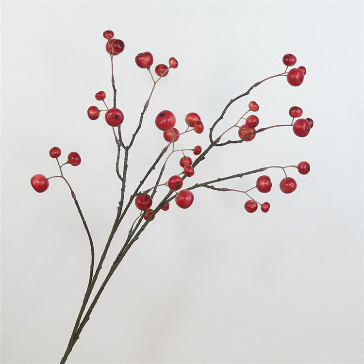 American style Artificial Flower Cherry Small apple branch Home Furnishing decorate Decoration flower arrangement desktop gift Wedding Flower