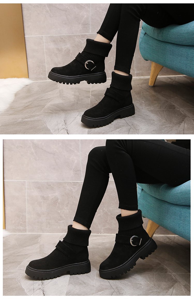 Women's British Style Solid Color Round Toe Martin Boots display picture 1
