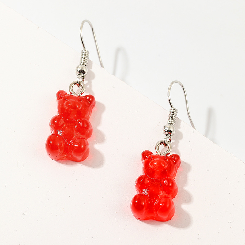 New Earrings Creative Jelly Series Color Bear Earrings Fashion Earrings display picture 7