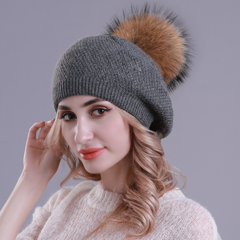 Damen Strickberet Aus Wolle Elegante Winter Kopfbedeckung_voghion.com