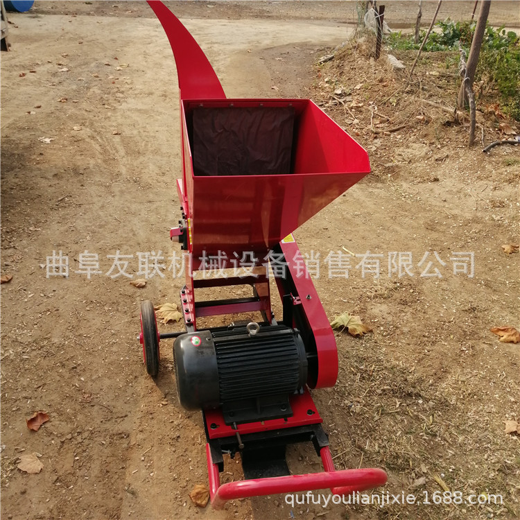 园林树叶枝条切碎机 树叶枝条干处理打碎机 桑树枝叶粉碎机015