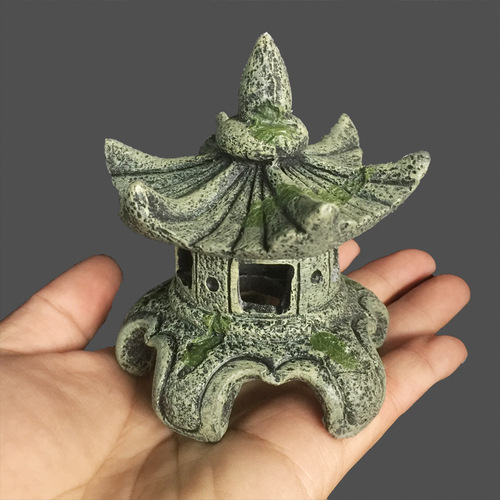 Fish tank landscaping decoration crafts resin antique lighthouse ancient Buddha statue aquarium ornaments set package simulation