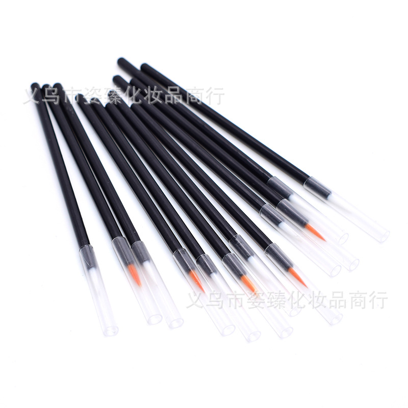 Disposable Eyeliner Brush Portable Brush Hooded Eyeliner Brush Yellow White Nylon Hard Head Eyeliner Brush Liquid Eyeliner Brush