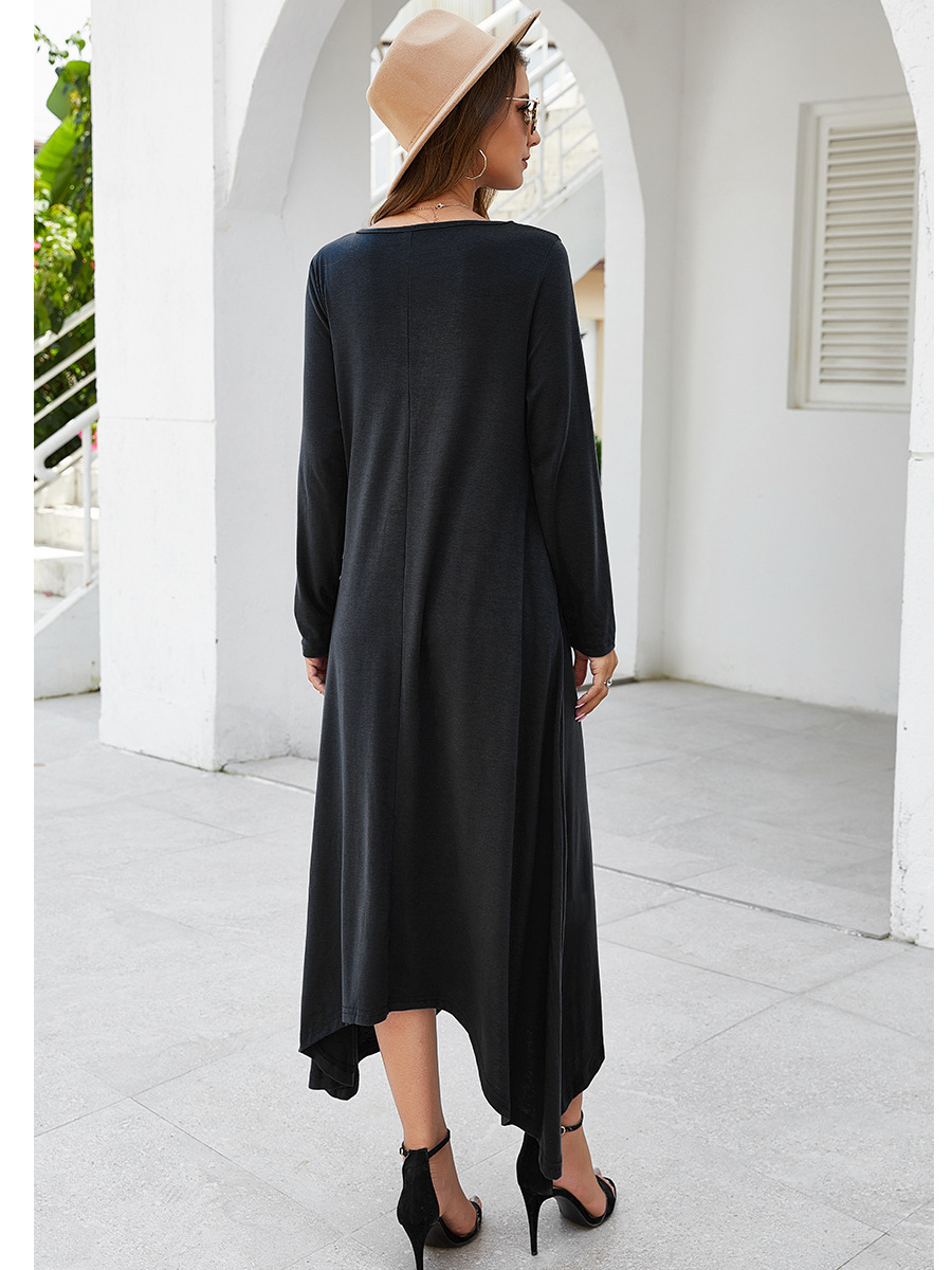 pure color big swing skirt long dress NSAL2065