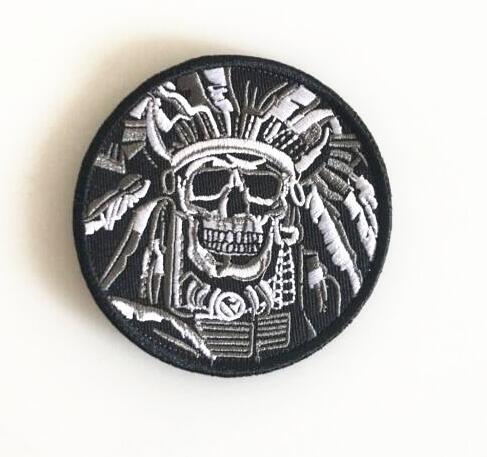 Heat Death Skull Embroidered Velcro Armband US Army Morale Military Tactical Embroidered Armband