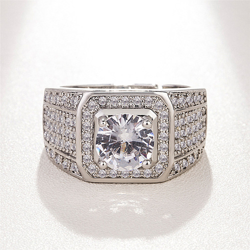 European and American exaggerated cross-border men's full diamond fashion ring live mouth Korean version male ring hot selling jewelry wholesale direct sales