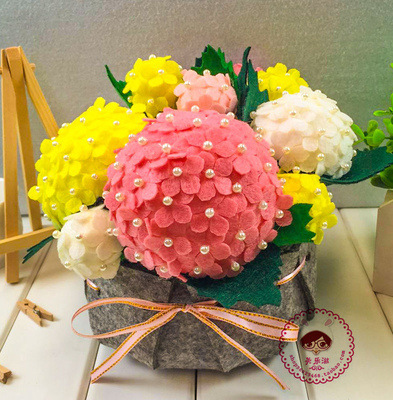 免裁剪不织布繁花似锦盆栽 仿真装饰花束儿童手工布艺diy材料包|ru
