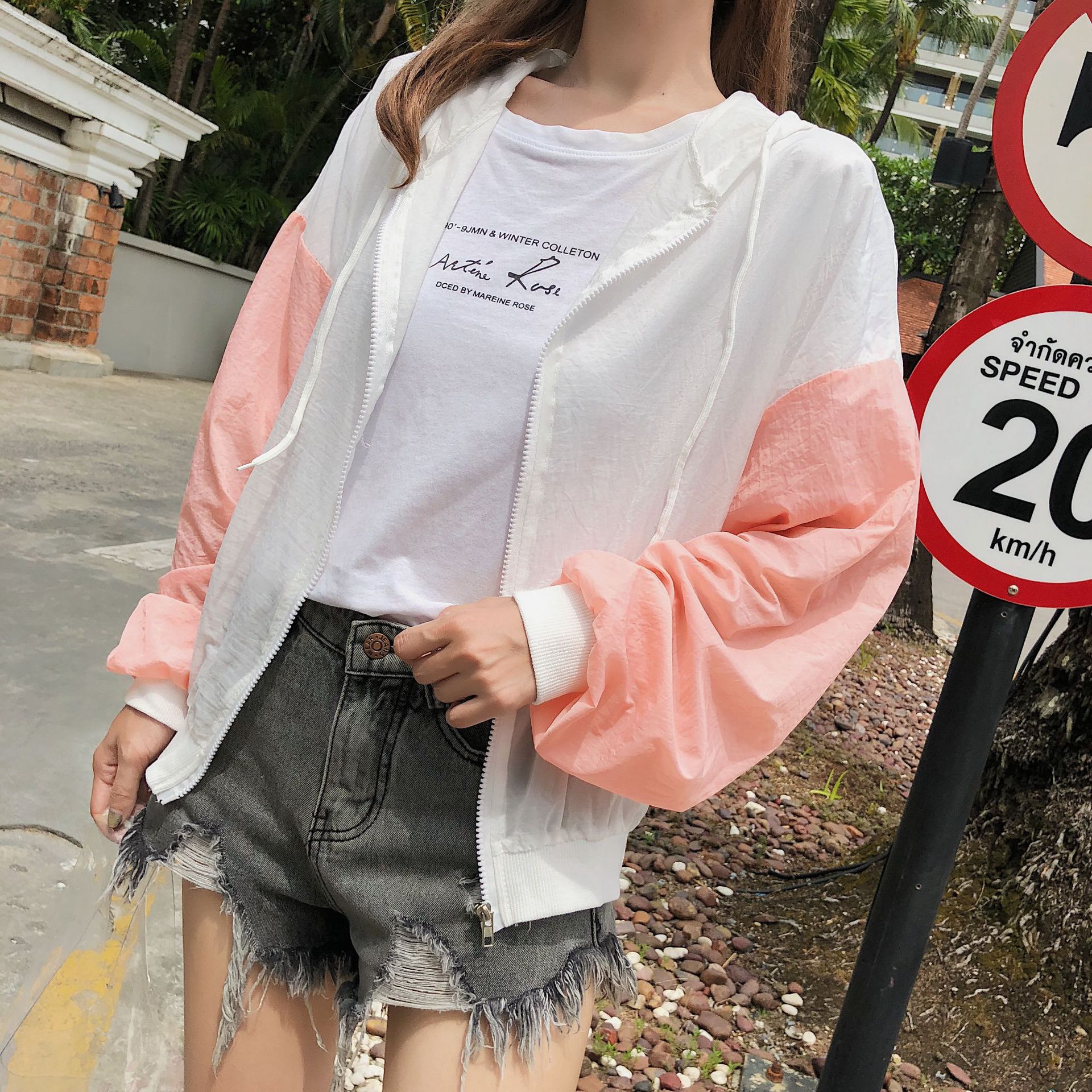 防晒衣女 2019粉红少女春夏新款 韩气质防晒透气宽松ins爆款代发