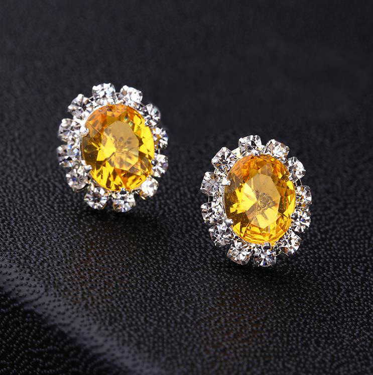 1 Pair Simple Style Flower Alloy Plating Rhinestones Women's Ear Studs display picture 2