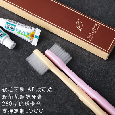一次性牙刷牙膏套装 酒店宾馆民宿专用软毛牙具二合一定制批发|ms