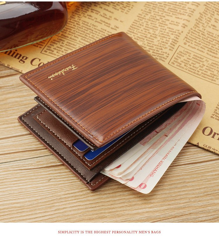 105g Weight Polyester Lining Material Open Closure Type Business, Travel Occasion Pu Leather Material Solid Color Pattern All Seasons Season Men'S Gender Basic Style Square Shape Blue Color New Men's Wallet Korean-style Short Wallet Glossy Wallet Fashion Loose-leaf Soft Leather Beauty Wallet Factory Wholesale 10