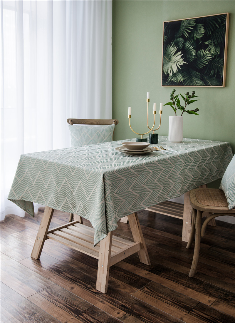 Waterproof Modern Minimalist Jacquard Wave Pattern Nordic Rectangular Coffee Table Dining Tablecloth Manufacturer_voghion.com