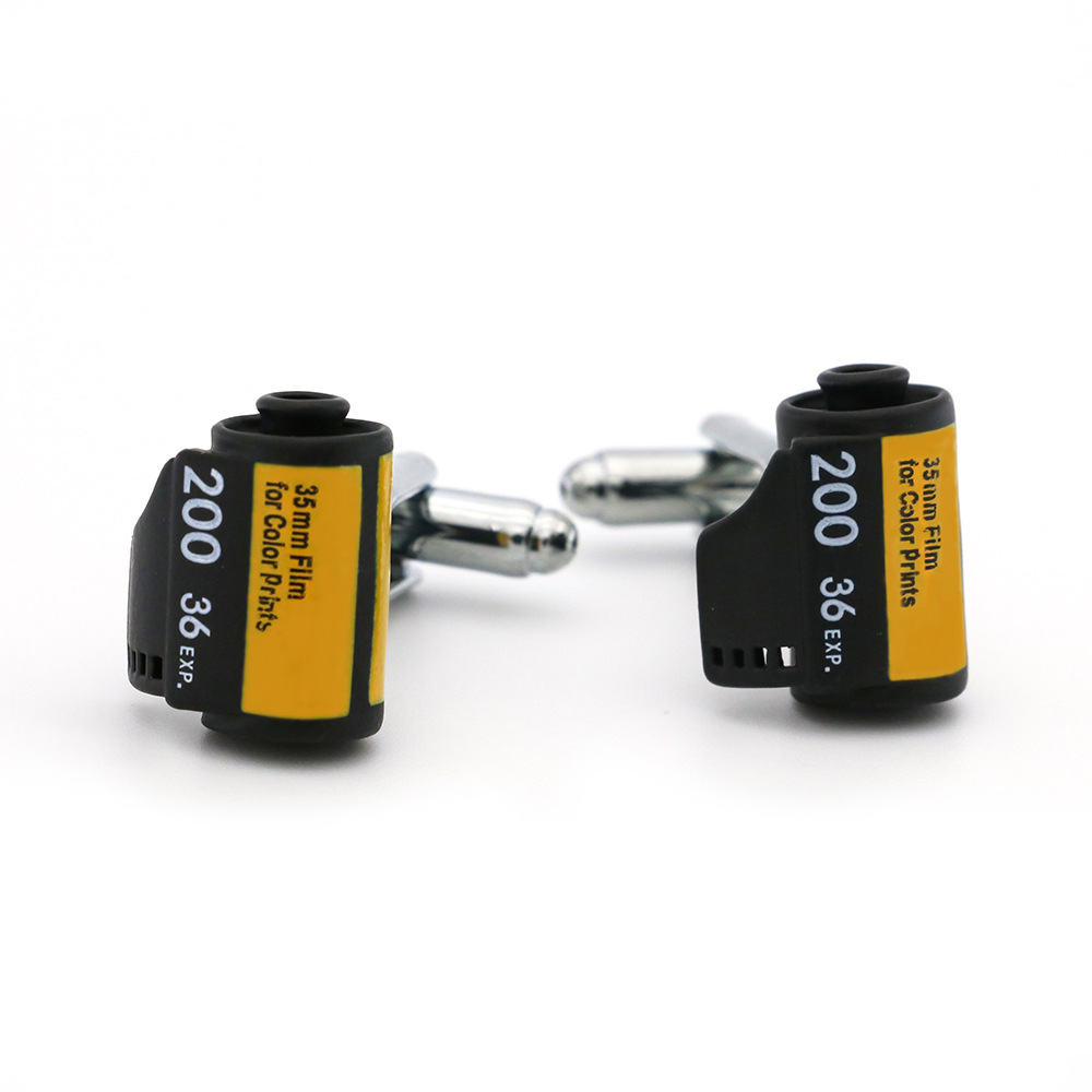 Brass Battery Camera Film Cufflinks Fun Life Tools French Cufflinks Men's Gift Jewelry