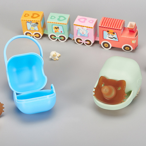 Factory direct sales baby pacifier, pacifier anti-fall chain, pacifier box, cartoon full silicone pacifier