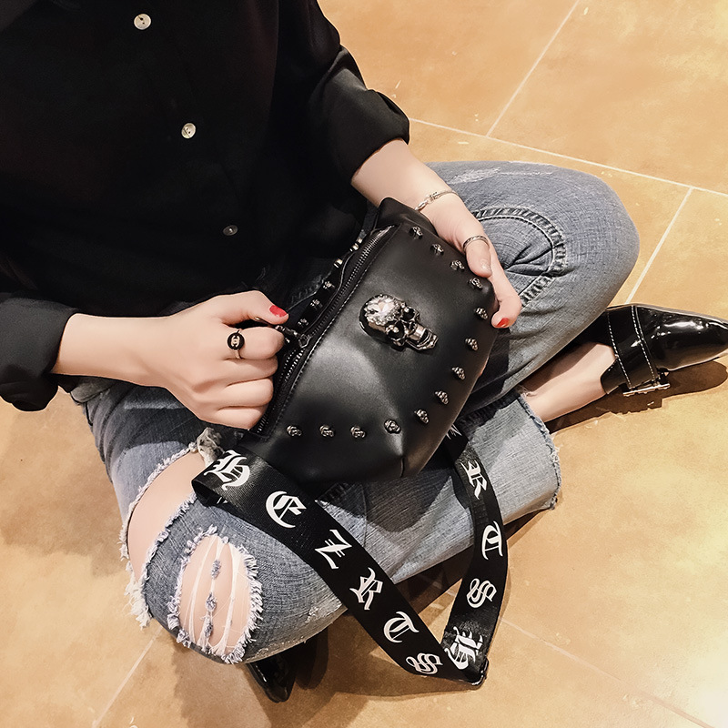 2021 New Fashionable Chest Bag Men's Crossbody Bag Korean Style PU Shoulder Crossbody Bag Skull Distinctive Waist Bag Cross-Border 2021 New Fashionable Chest Bag Men's Crossbody Bag Korean Style PU Shoulder Crossbody Bag Skull Distinctive Waist Bag Cross-Border